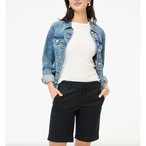 J.Crew 9" Frankie Bermuda Chino Short Cotton Mid Rise Black Classic US 6 NWT